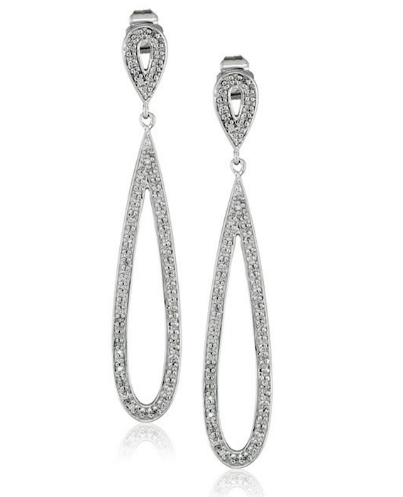 10k White Gold Diamond Drop Earrings (2/5 cttw)